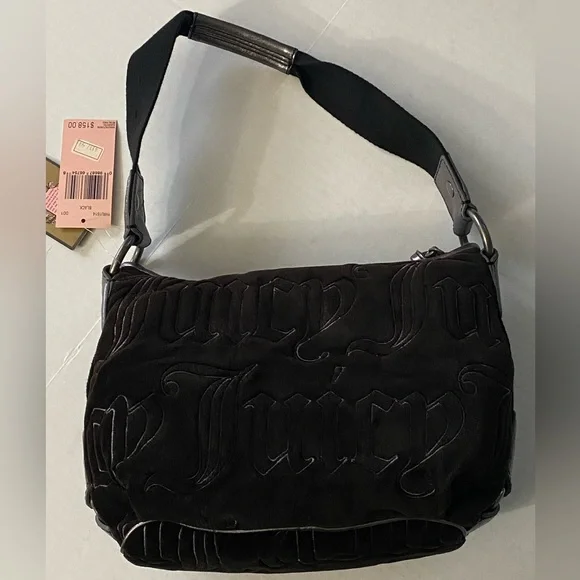 Vintage Juicy Couture Royal Juicy Black Velour Bag from 2009 With Original Tags - Picture 2 of 14
